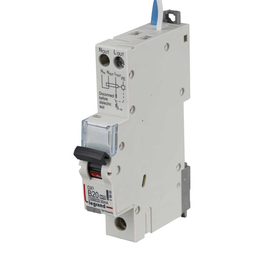 Legrand 20A 1P+N 1 Module B Curve 10kA 30mA Type A Rcbo