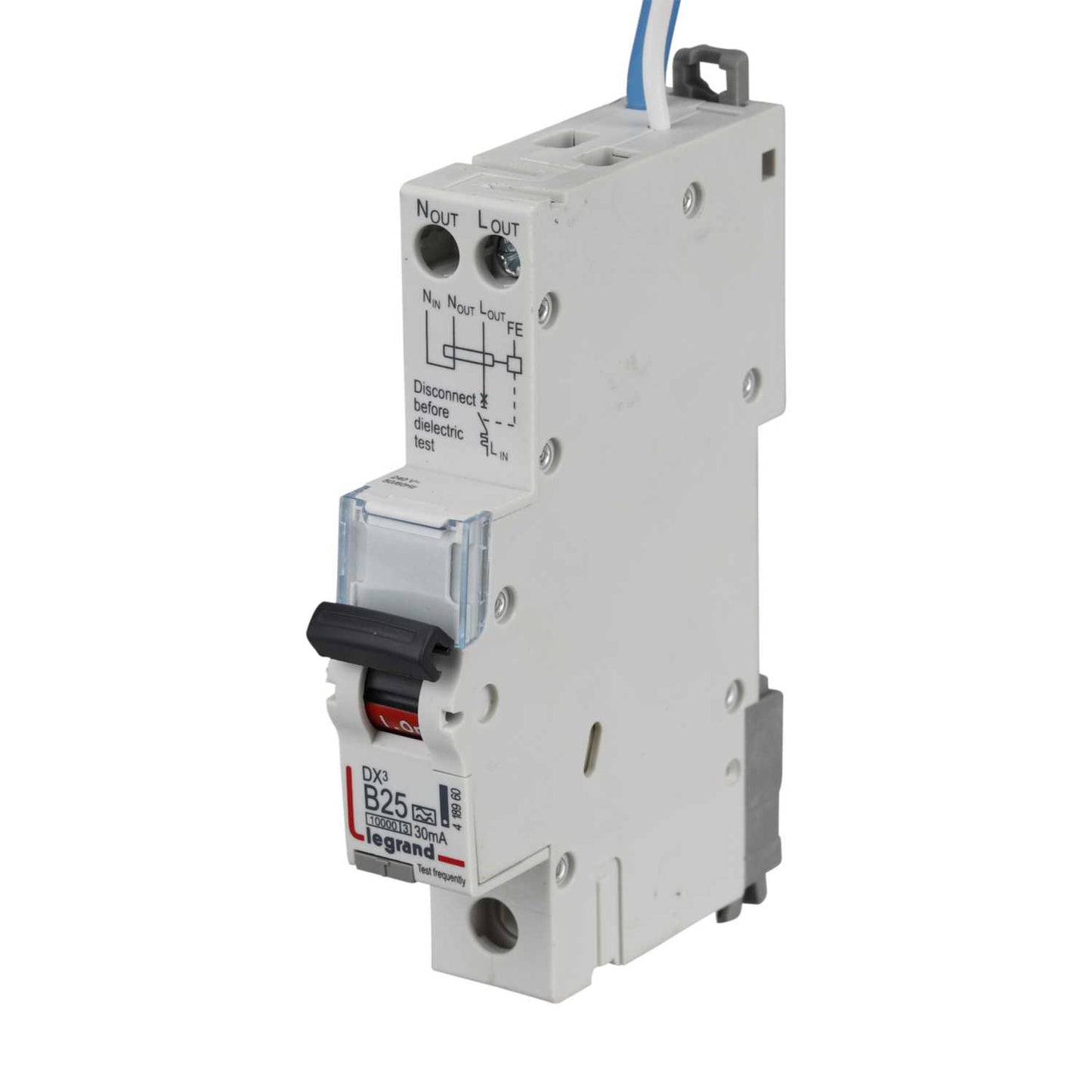 Legrand 25A 1P+N 1 Module B Curve 10kA 30mA Type A Rcbo