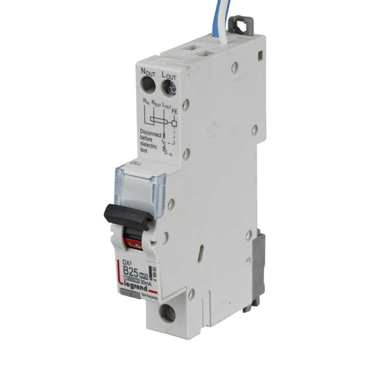 Legrand 25A 1P+N 1 Module B Curve 10kA 30mA Type A Rcbo