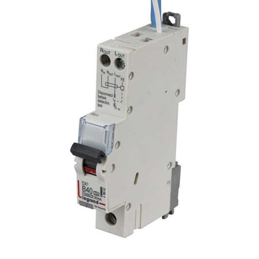 Legrand 45A 1P+N 1 Module B Curve 10kA 30mA Type A Rcbo