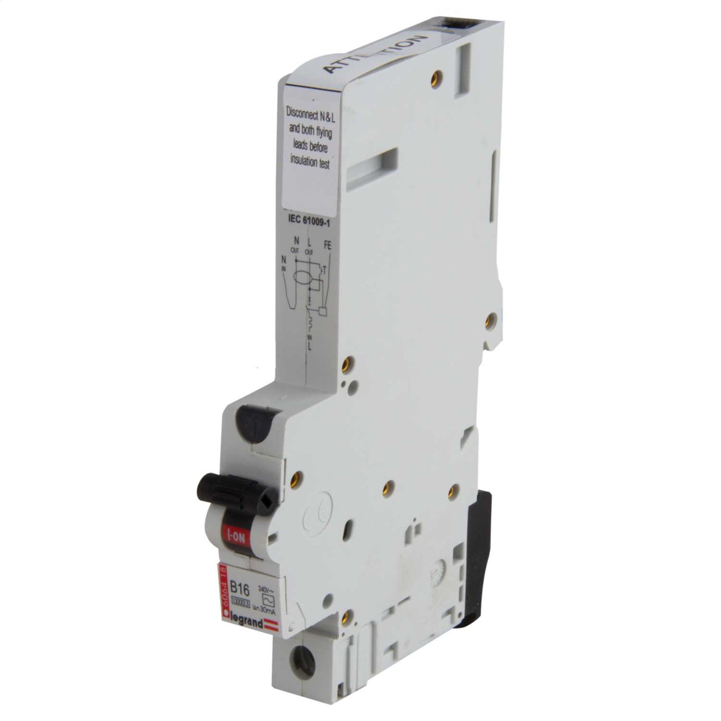Legrand 16A 1P+N 1 Module B Curve 10kA 30mA Type AC Rcbo