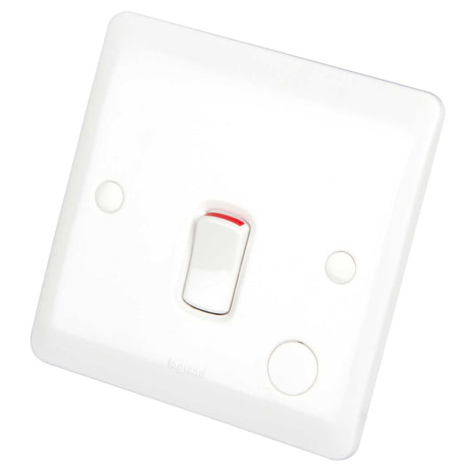 Legrand 20A DP Switch with Neon and Flex Outlet White