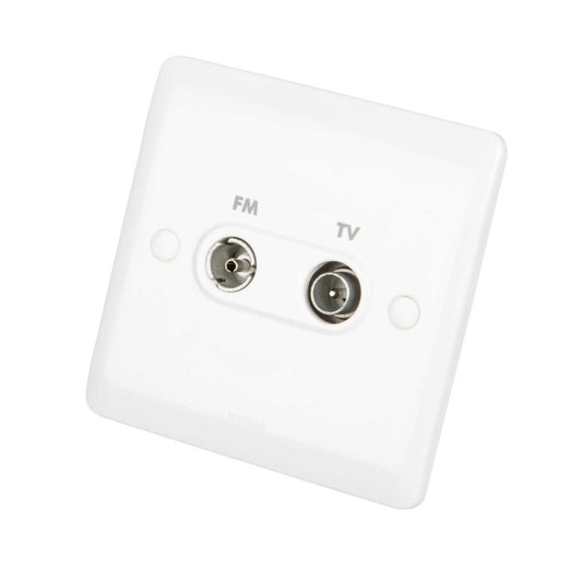 Legrand 1 Gang 2 Way Screened TV / FM Coaxial Socket