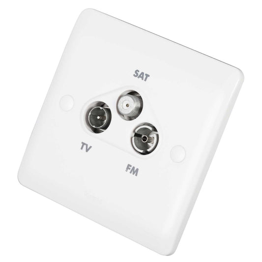 Legrand 1 Gang Triple Screened TV / FM / Satellite Triplexer White