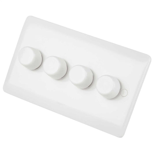 Legrand 400W 4 Gang 2 Way Rotary Dimmer White