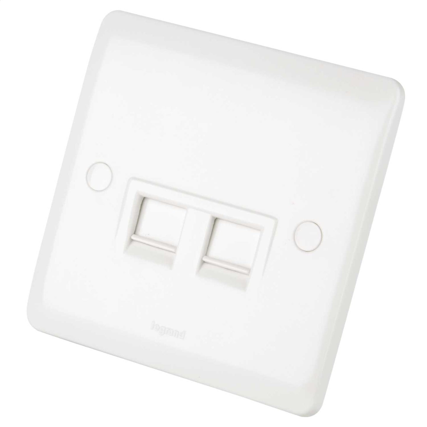 Legrand 1 Gang Twin RJ45 Data Socket White