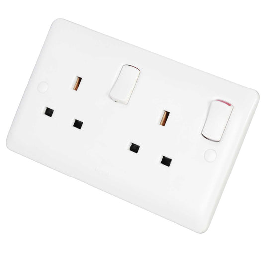 Legrand 13A DP 2 Gang Switched Socket White