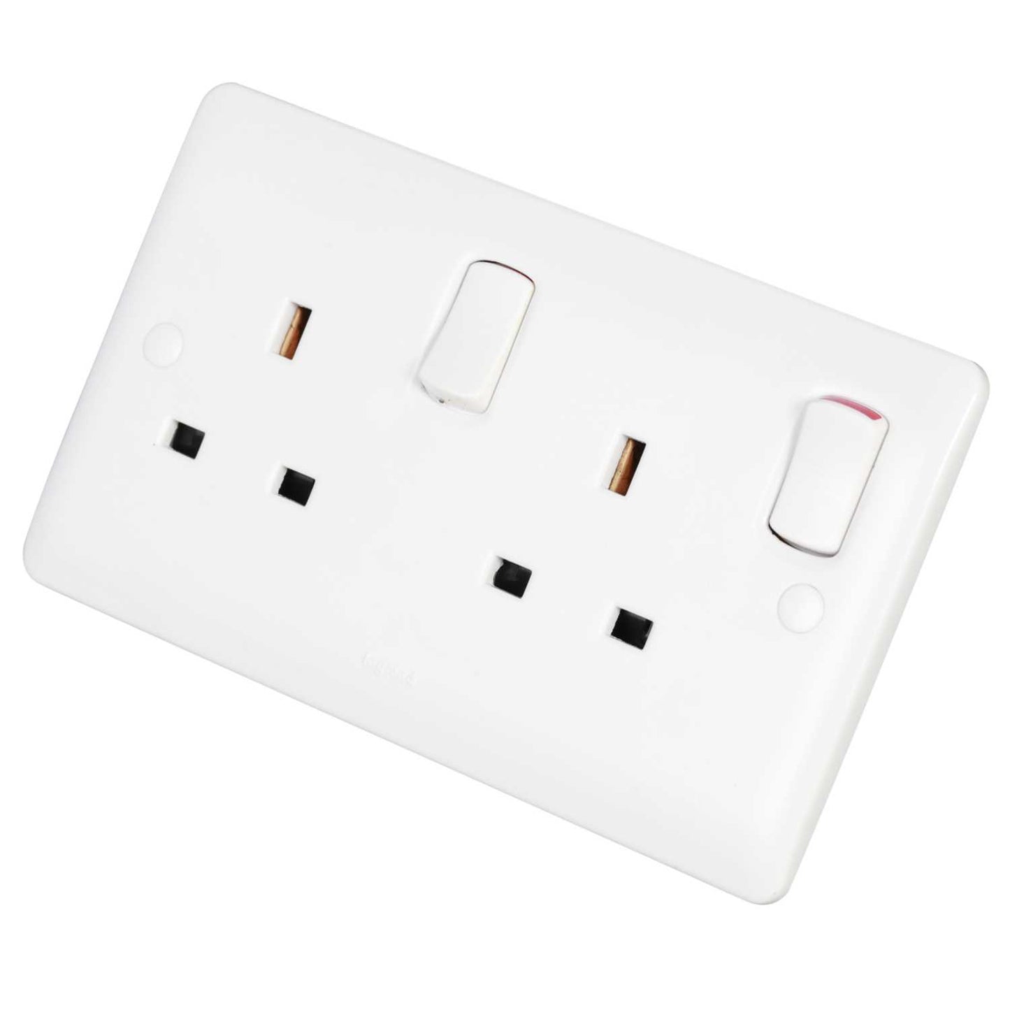 Legrand 13A DP 2 Gang Switched Socket with Neon White