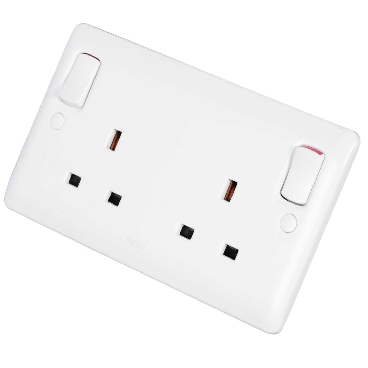 Legrand 13A DP 2 Gang Switched Socket Clean Earth White