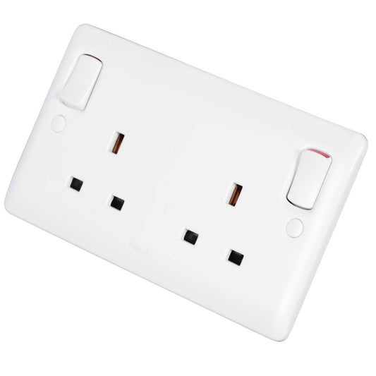 Legrand 13A DP 2 Gang Switched Socket Clean Earth White