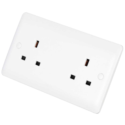 Legrand 13A 2 Gang Unswitched Socket White