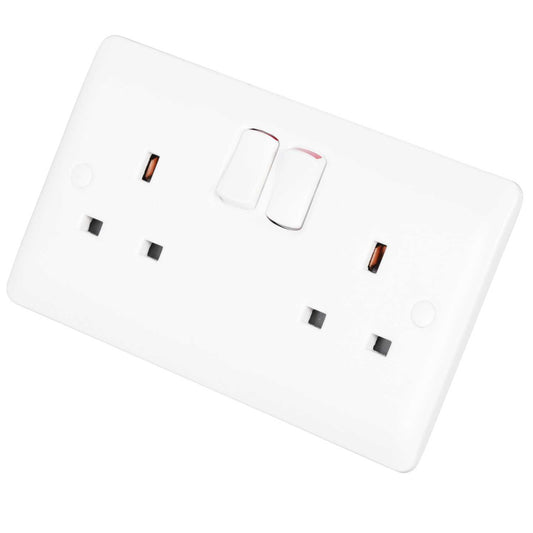 Legrand 13A SP 2 Gang Switched Socket White