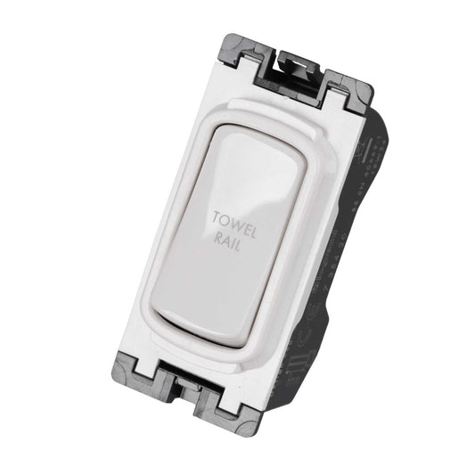 Legrand 20A Double Pole Grid Switch marked Towel Rail
