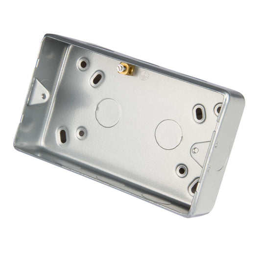 Legrand 2 Gang Surface Mounting Metal Back Box with Knockouts