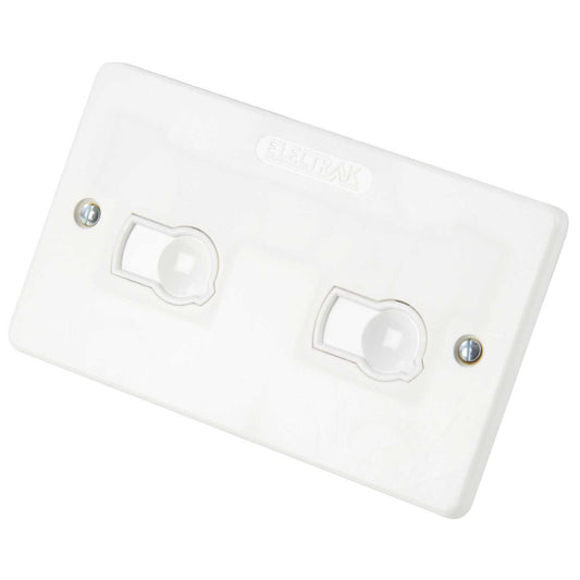 Legrand Electrak 13A 2 Gang Unswitched Socket White