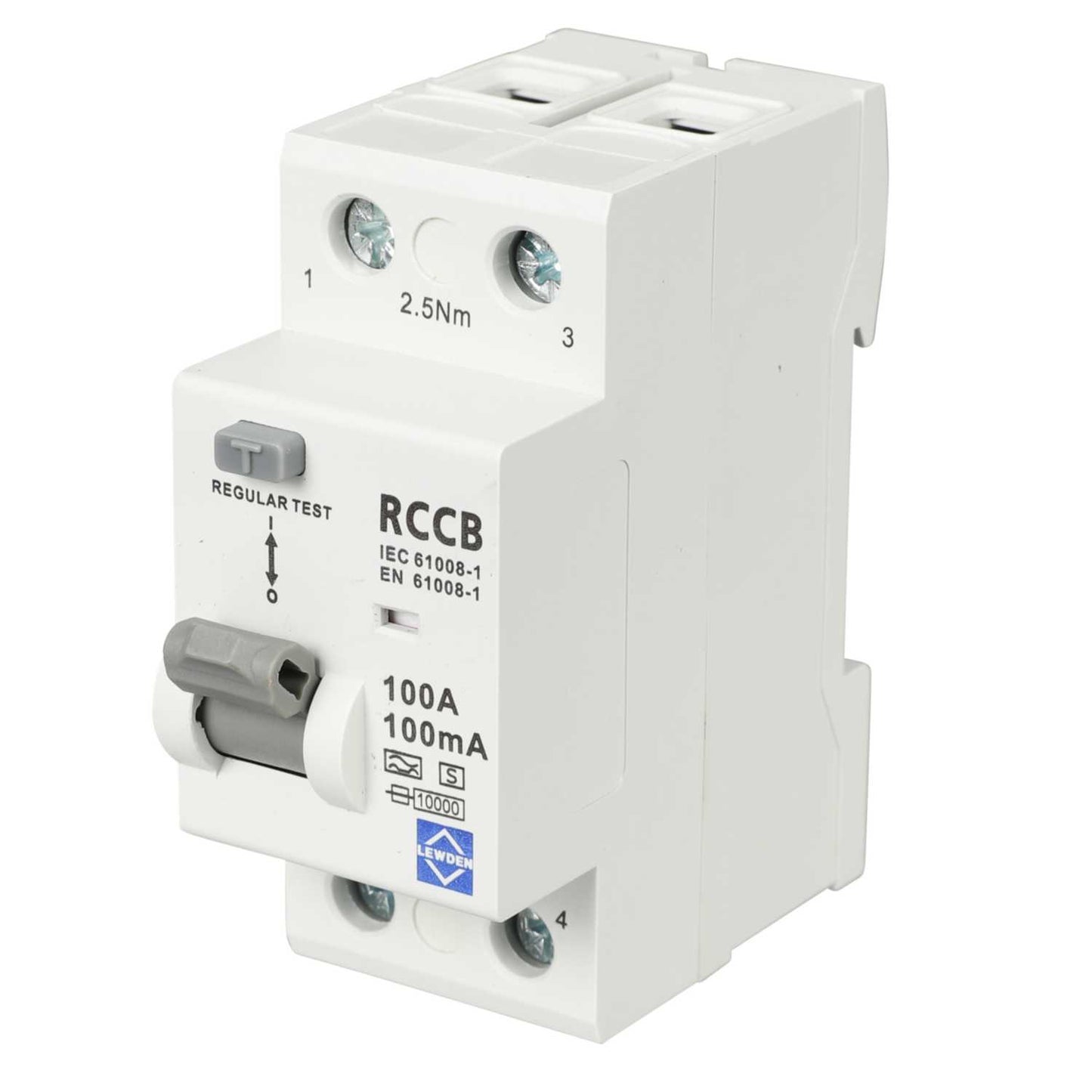 Lewden 100A 2 Pole 100mA Type A Selective Time Delay RCD
