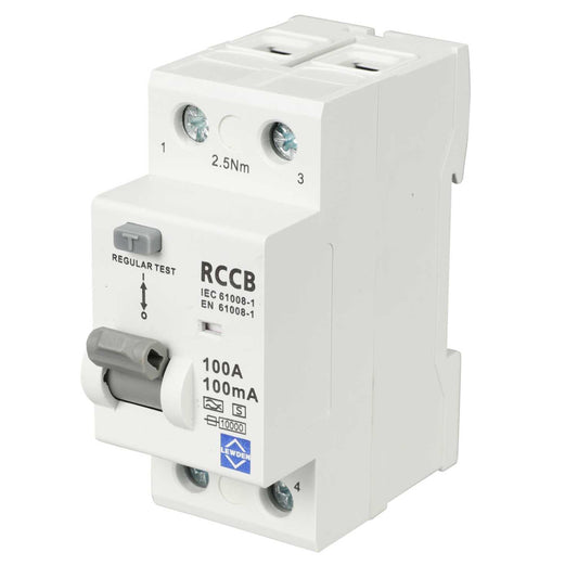 Lewden 100A 2 Pole 100mA Type A Selective Time Delay RCD