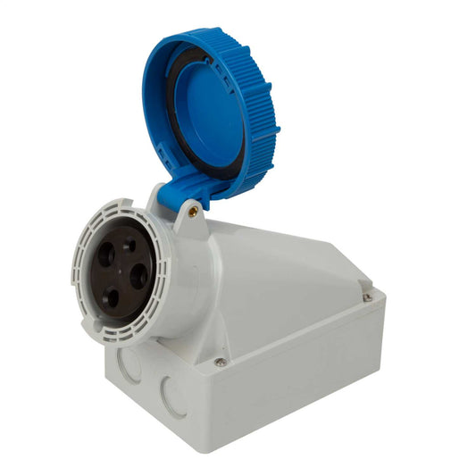 Lewden 63A 2P+ E 230V Wall Mounted Socket IP67