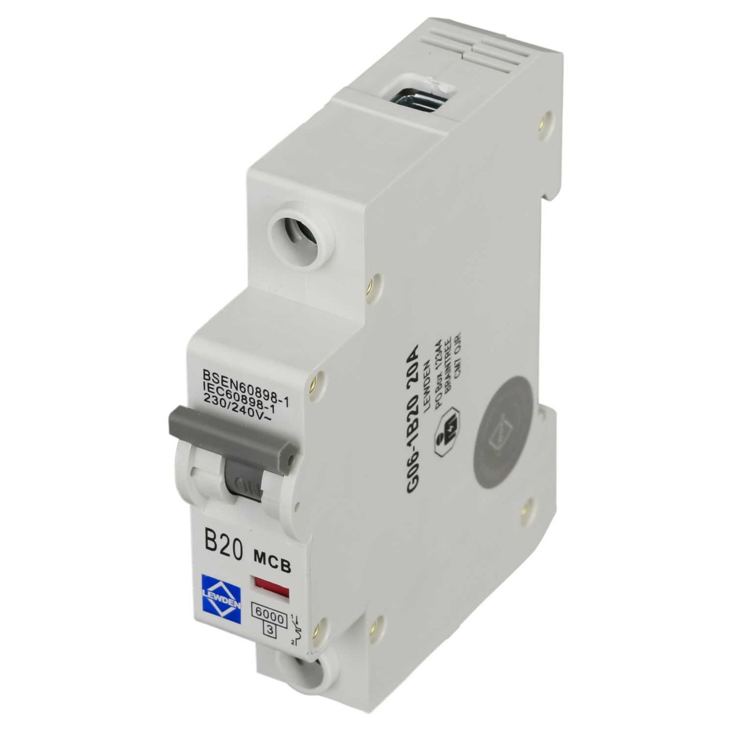 Lewden 20A Single Pole 6kA B Curve MCB