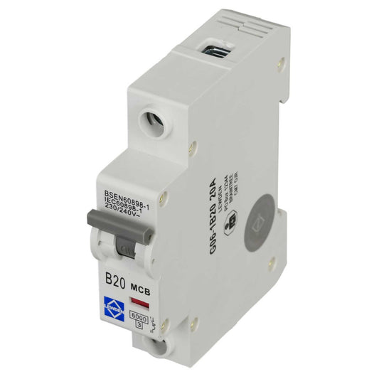 Lewden 20A Single Pole 6kA B Curve MCB