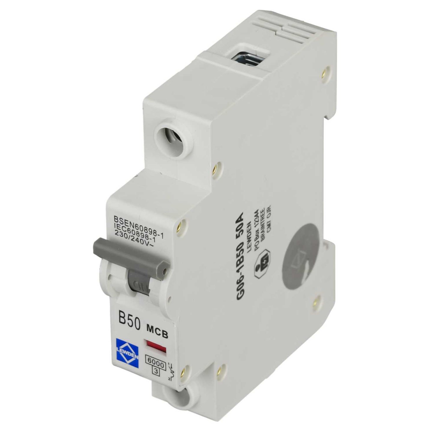 Lewden 50A Single Pole 6kA B Curve MCB