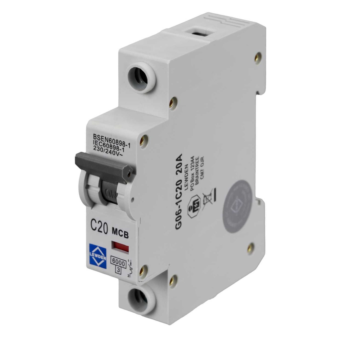 Lewden 20A Single Pole 6kA C Curve MCB