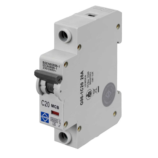 Lewden 20A Single Pole 6kA C Curve MCB
