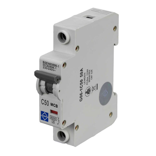 Lewden 50A Single Pole 6kA C Curve MCB