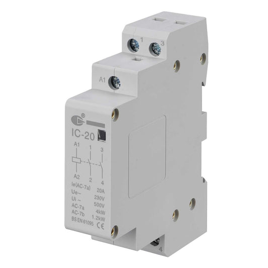 Lewden 230V 20A 2 Pole Contactor with 2 NO Contacts