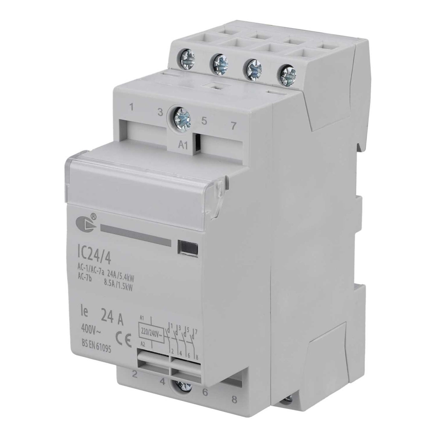 Lewden 230V 24A 4 Pole Contactor with 4 NO Contacts