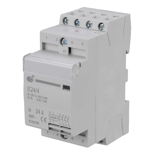 Lewden 230V 24A 4 Pole Contactor with 4 NO Contacts