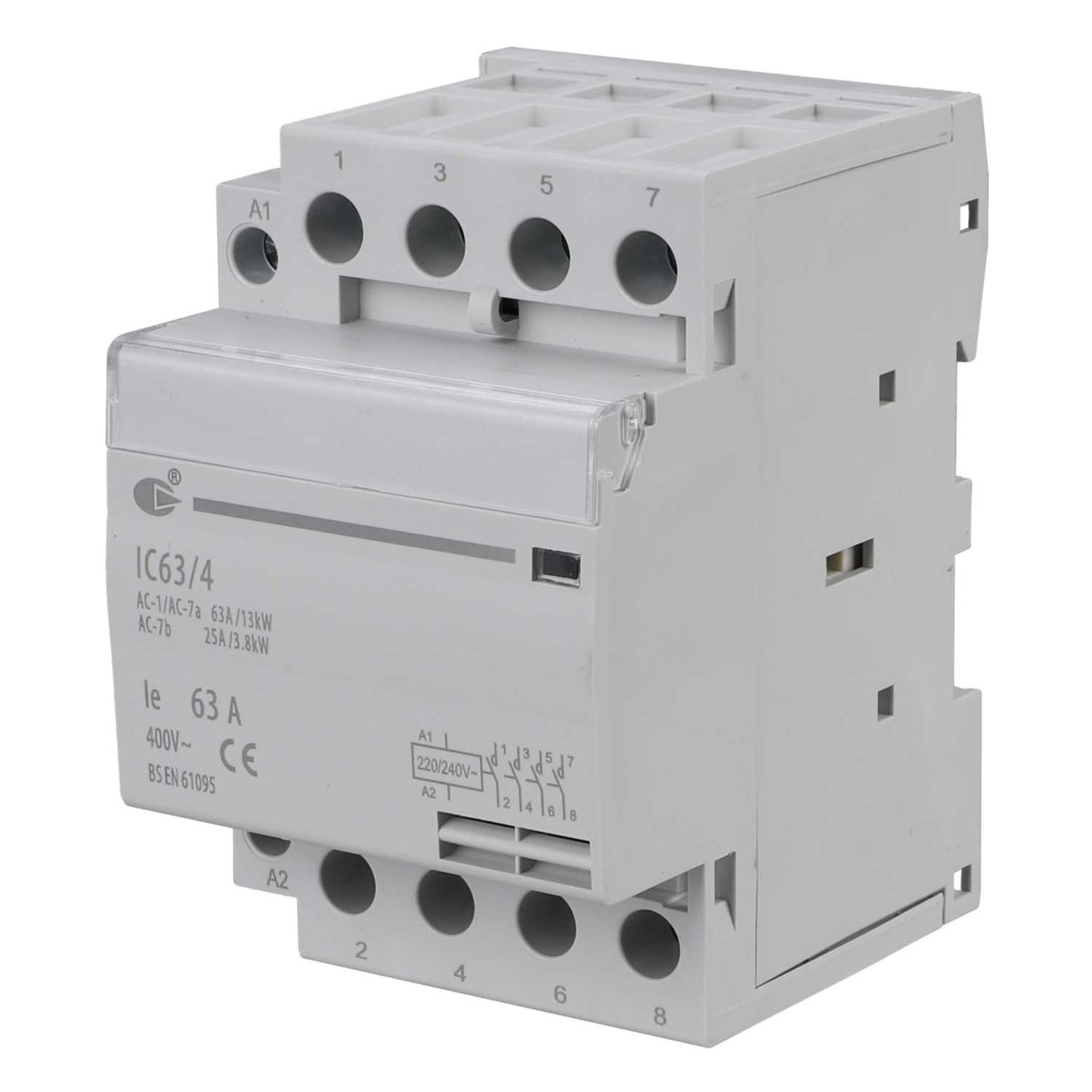 Lewden 230V 63A 4 Pole Contactor with 4 NO Contacts