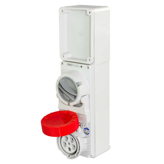Lewden 63A 3P+N+E 415V Interlocked Switched Socket IP65