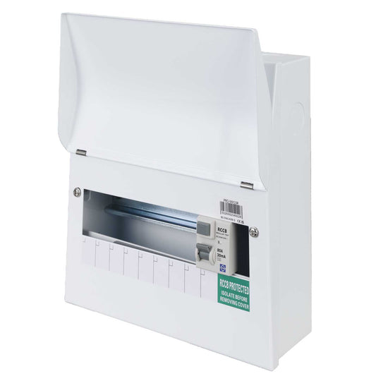 Lewden 8 + 1 Way 80A 30mA Type A RCD Incomer Metal Clad Consumer Unit