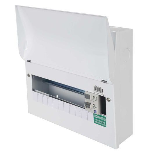 Lewden 10 + 1 Way 80A 30mA Type A RCD Incomer Metal Clad Consumer Unit