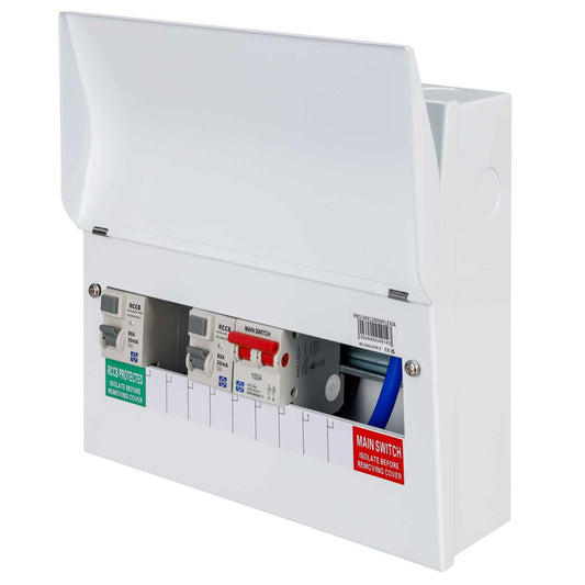 Lewden 6 + 1 Way Flexible High Integrity Dual 80A Type A RCD Metal Clad Consumer Unit