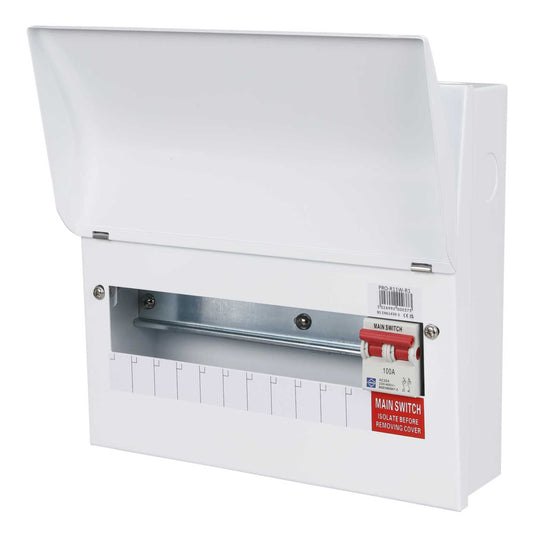 Lewden 11 Way 100A Isolator Incomer Metal Clad Consumer Unit with Round Knockouts