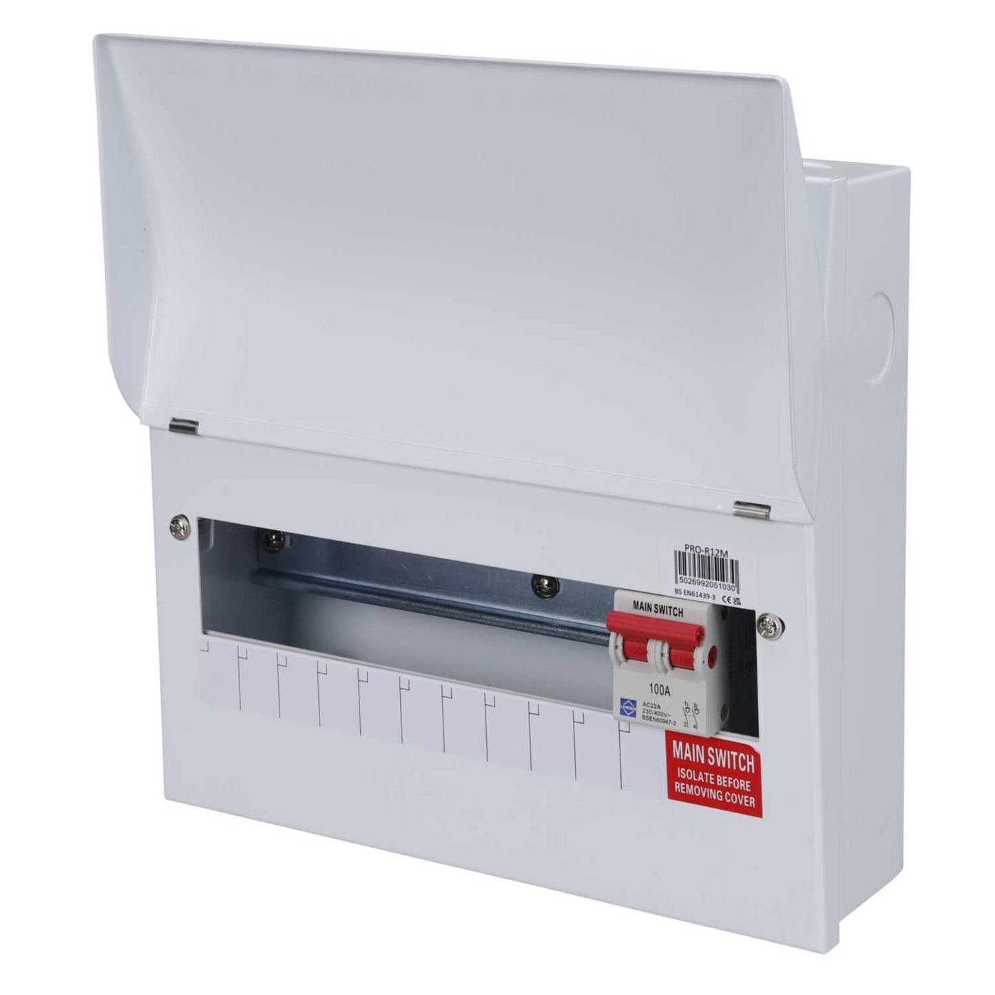 Lewden 10 + 1 Way 100A Isolator Incomer Metal Clad Consumer Unit