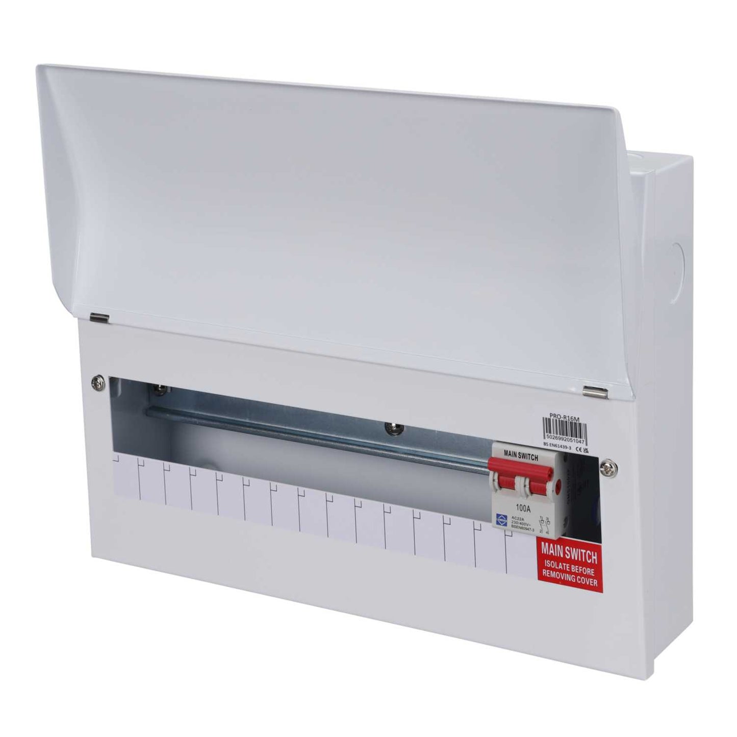 Lewden 14 + 1 Way 100A Isolator Incomer Metal Clad Consumer Unit