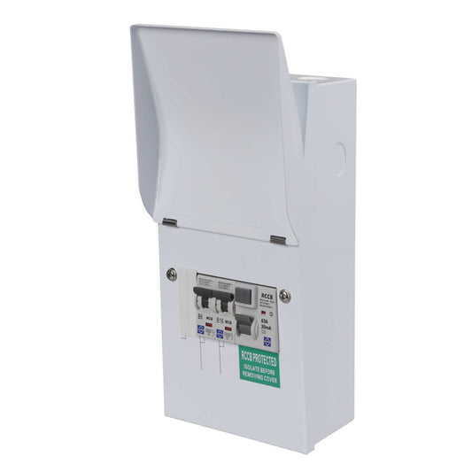 Lewden Metal Clad Garage Unit with 63A Type A RCD and 6A and 16A MCB
