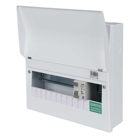 Lewden 11 Way 80A 30mA Type A RCD Incomer Metal Clad Consumer Unit with Square KOs
