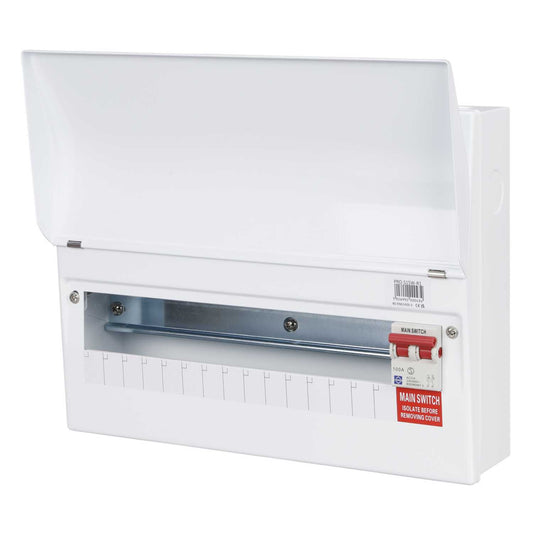 Lewden 15 Way 100A Isolator Incomer Metal Clad Consumer Unit with Square Knockouts