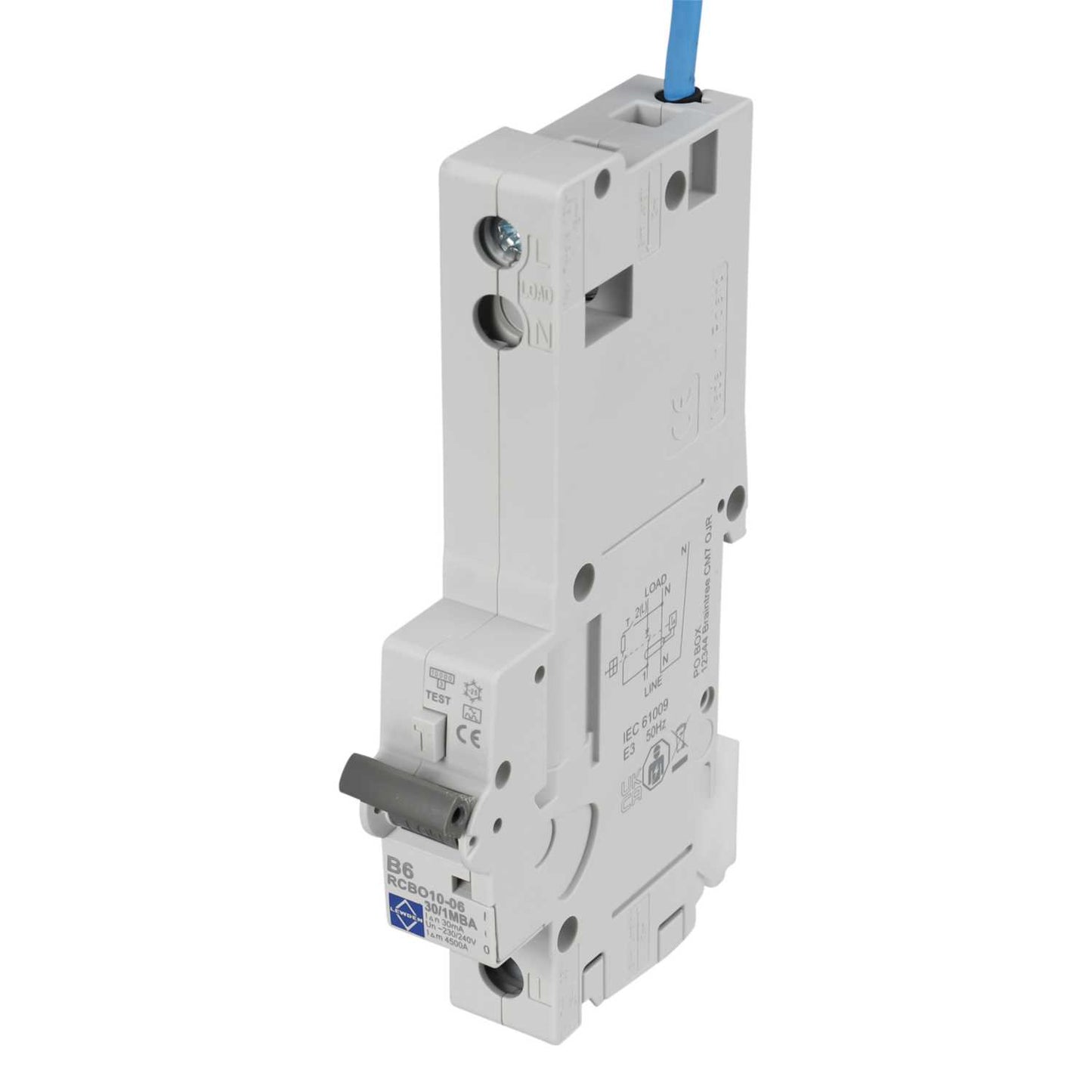Lewden 6A 1P+N 1 Module B Curve 10kA 30mA Type A Rcbo