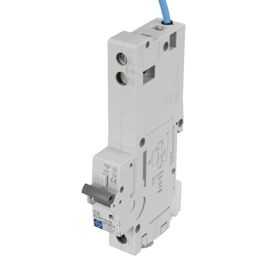 Lewden 6A 1P+N 1 Module C Curve 10kA 30mA Type A Rcbo