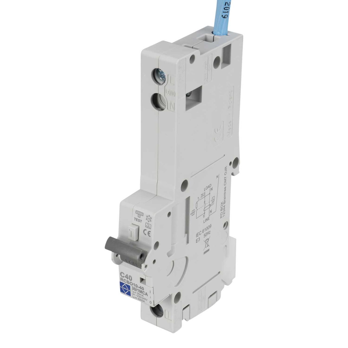 Lewden 40A 1P+N 1 Module C Curve 10kA 30mA Type A Rcbo