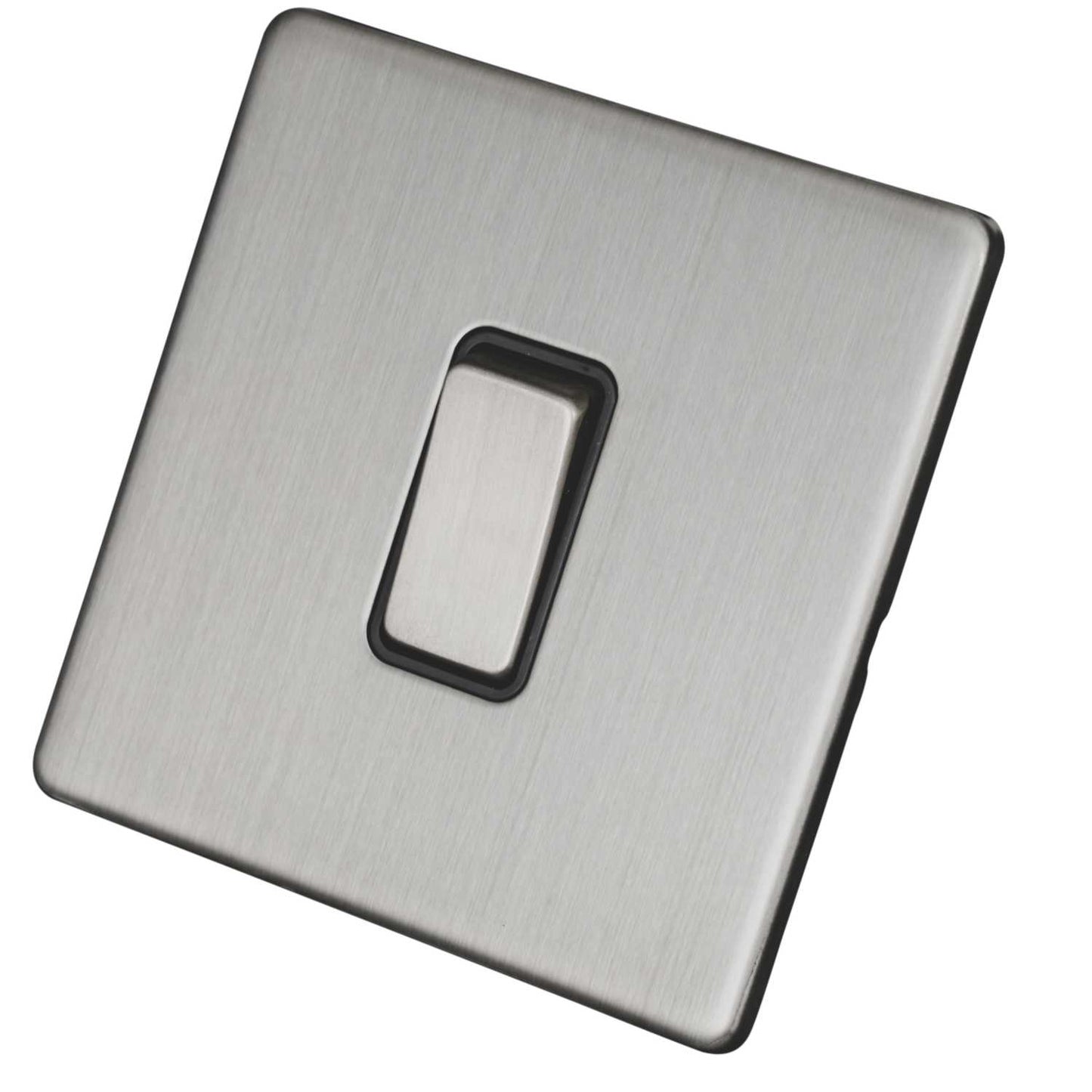 LGA Selectric 10A 1 Gang Intermediate Light Switch Screwless Grey Insert Satin Chrome