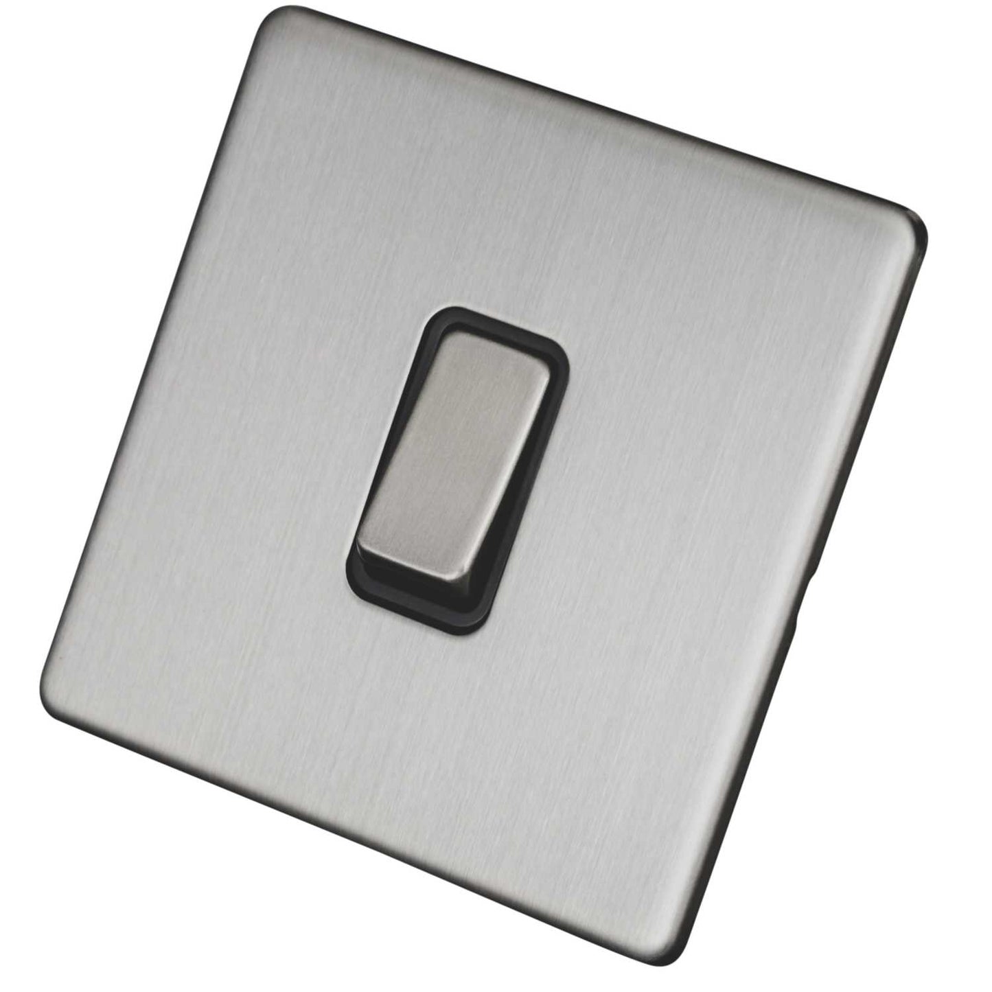 LGA Selectric 20A DP Switch Screwless Grey Insert Satin Chrome