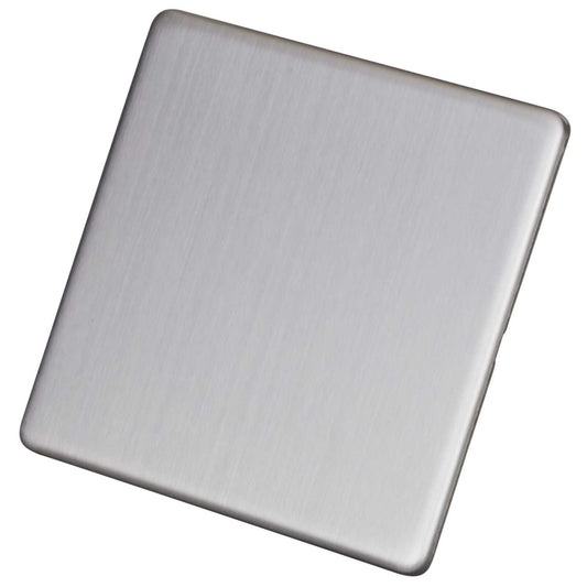 LGA Selectric 1 Gang Blank Plate Screwless Satin Chrome
