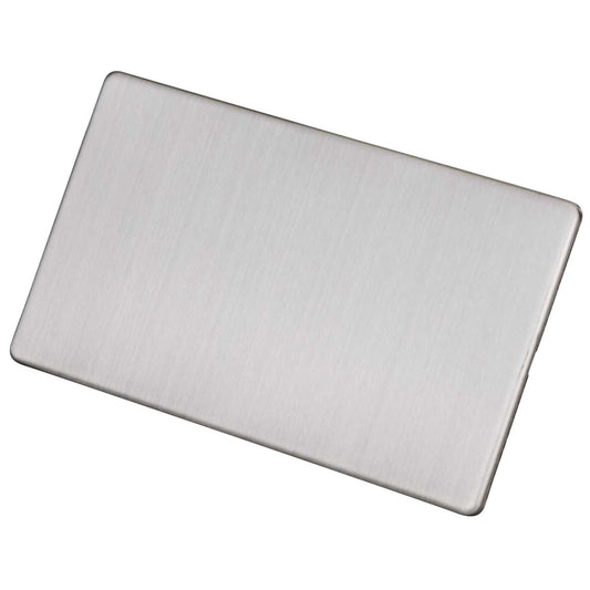 LGA Selectric 2 Gang Blank Plate Screwless Satin Chrome