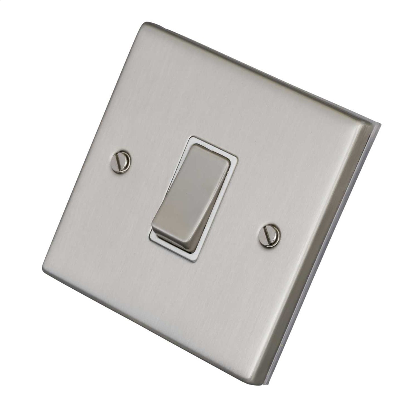 LGA Selectric 7M-Pro 10A 1 Gang 2 Way Switch Metal / White Insert Satin Chrome